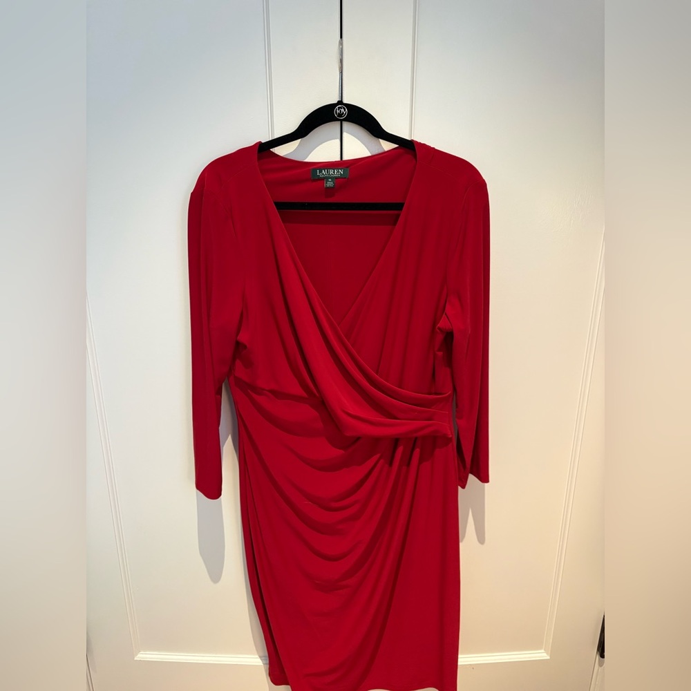 Ralph Lauren Elegant Red Midi Dress